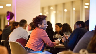 Southbank Centre's members area Couple having a drink in the member's area of the Southbank Centre